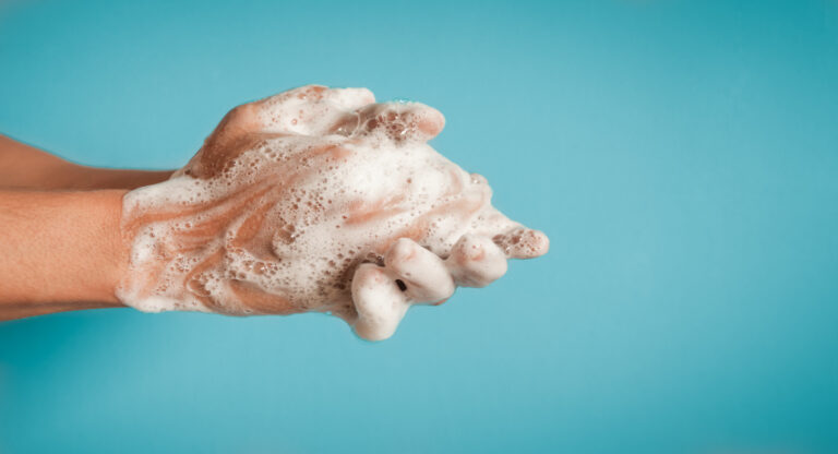 Man washing hands