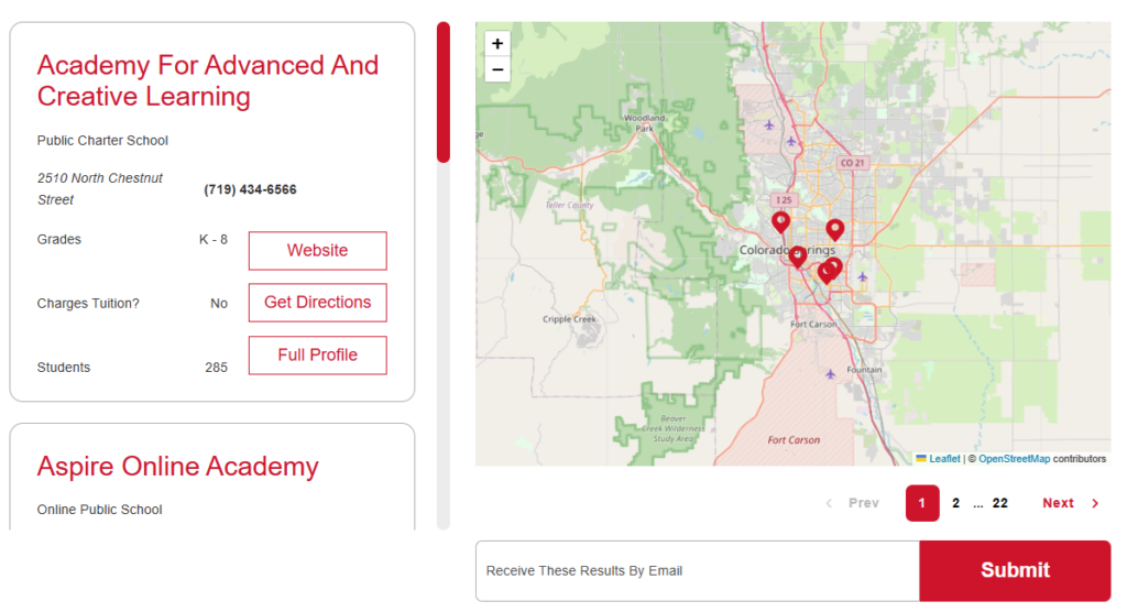 FIND SCHOOLS NEAR YOU visual data 3